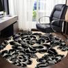 1pc Floral Pattern Chair Carpet for Office, Round Non Slip Durable Large Size Office Carpet, Suitable for Office