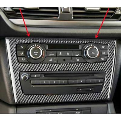 Kolfiberdekaler Bilens Mittkonsolpanel Ratt Dekorativt Skydd Dekorationslister För BMW X1 Bilinteriör