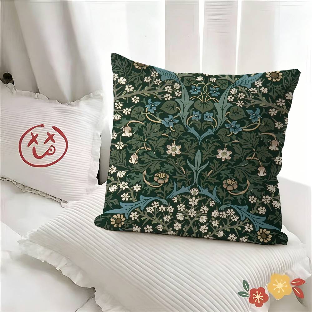 Pc WWilliam Morris Art Pillow Case Fashion Square Pillowcase Bedroom Sofa Room Ins Decoration Leisure