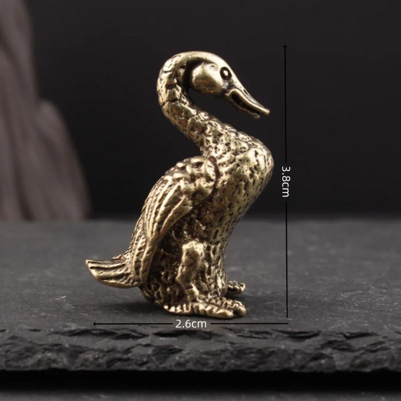 Retro Brass Delicate Duck Figurines Unique Copper Animal Crafts Home Desktop Decorations for Wedding Party Anniversary Day