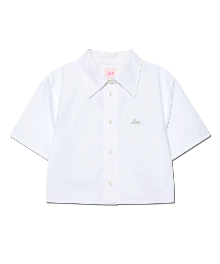 LEE Women'S Short Crop Short Sleeve Shirt White