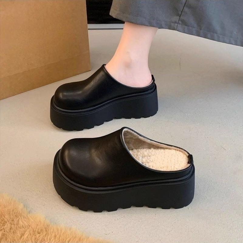 Heel-up Half-boots for Women, New Style, Suitable for Autumn and Winter, Plush Interior, Boot-style Shoes