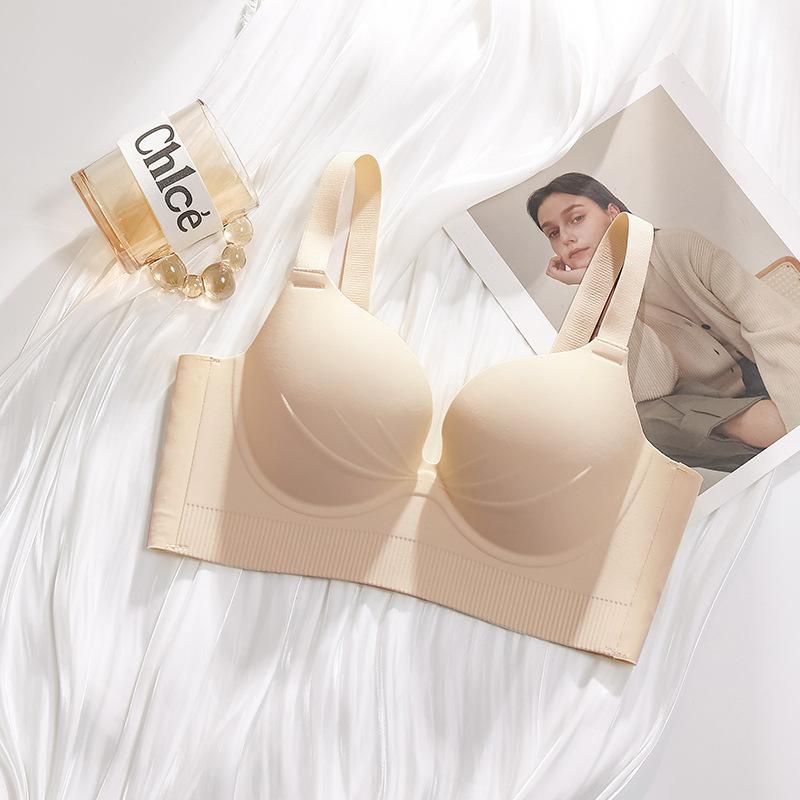 Large Leopard Print Lingerie for Women Slim Gathered Bra Adjustable Anti Sagging No Steel Ring Bra