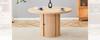 Tavolo da Pranzo Rotondo con Contenitore, Effetto Legno, 115 cm, Base a Pedistallo con Armadietto, Tavolo da Pranzo per 4–6 Persone, Moderno Scandinavo