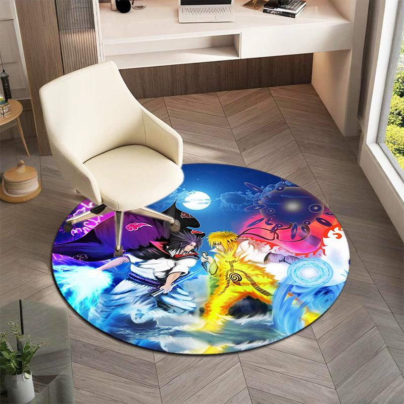 Berühmter Cartoon NARUTO Protagonist Uzumaki Naruto runder Teppich weiche Heimdekoration rutschfeste Fußmatte Outdoor Picknickmatte Teppich M6