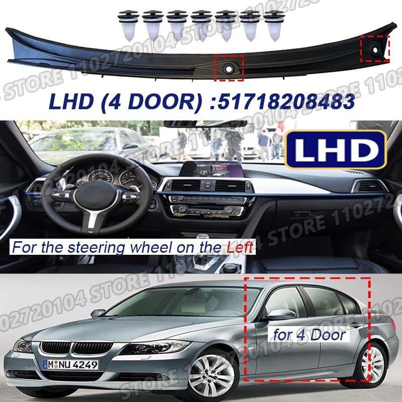 

для BMW 1998-2006 E46 4-дверный седан 320i 323i 325i 328i 330i M3 Накладка на панель под лобовое стекло с дворниками, с фиксированным крючком, для леворульного автомобиля 51718208483 Standard quality
