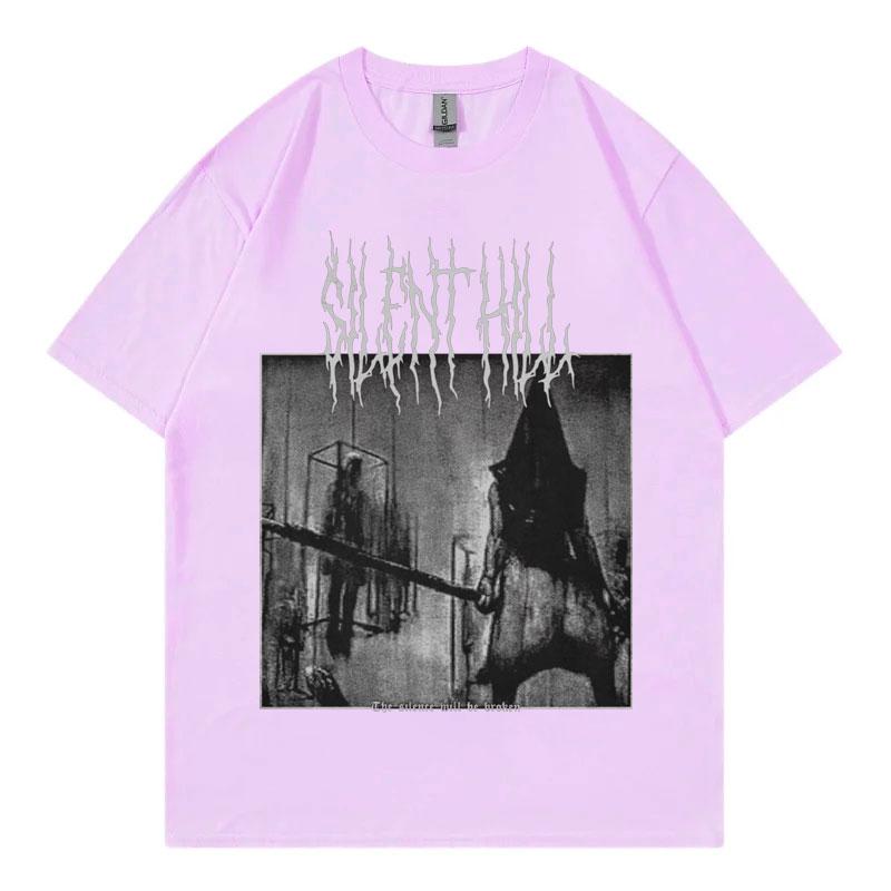 Silent Hill 2 Game Graphic T Shirts Men Women Gothic Vintage Short Sleeve Tshirt High Quality Fashion Oversized Cotton Tshirts
