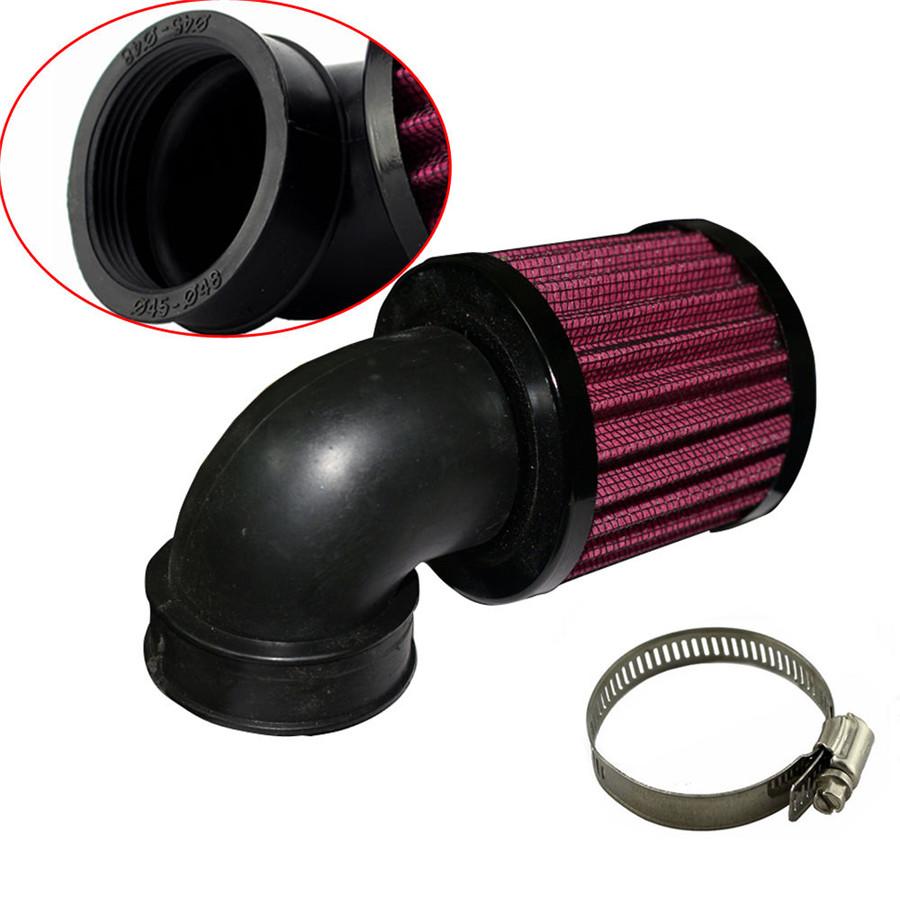 

Black Universal 90° Motorcycle Air Cleaner Intake Filter For Bobber Chopper Cru