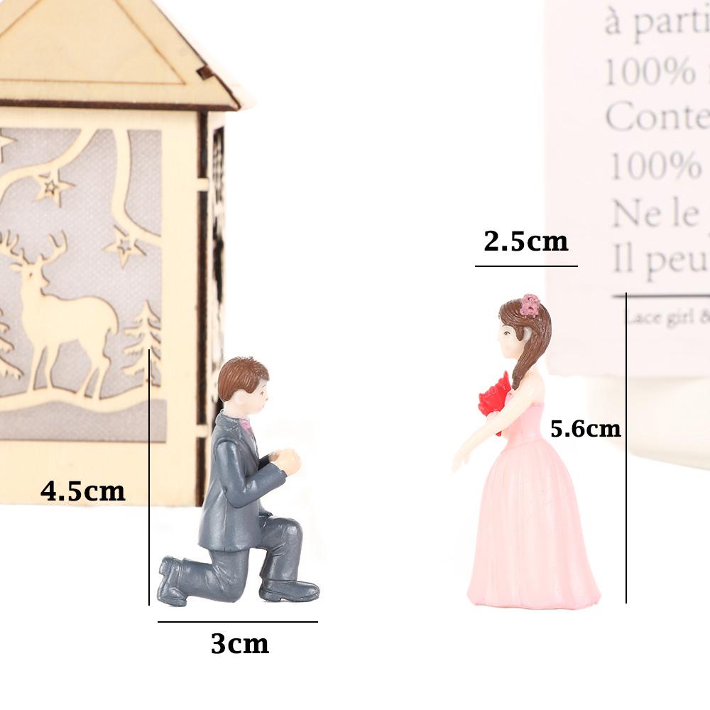 Fairy Garden Proposing Boy Marriage Lover Miniatures Ornaments Wedding Doll Couple Figurines