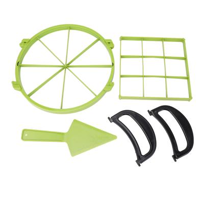 Sada děličů na porce dortu Plastový nástroj pro rovnoměrné krájení s držadly pro dělení kulatých a čtvercových