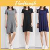 Women's Summer Short Sleeve Casual Sundress Tops Mini T-shirt Dress In Vibrant Modal