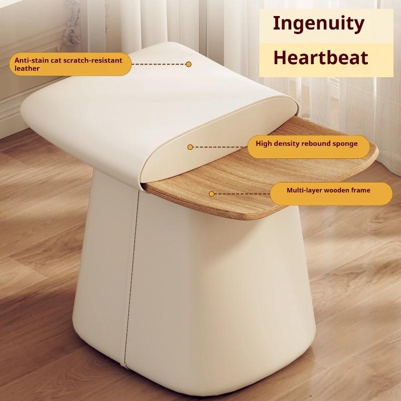 Bedroom Makeup Bench, High-end Feeling, Piano and Shoe Changing Stool, Household Leather Sofa Chair, Skin Friendly, Breathable