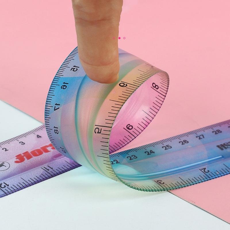 Flexible Ruler Set Soft Bendable Rulers Shatterproof for Students Designers School Office Home Use Various Measurements