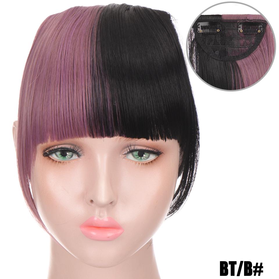 Nowe ładne dziewczyny do przedłużania włosów grzywka prosta peruka kawałek klip na klips z przodu włosy grzywka peruki syntetyczne niewidoczne grzywki czarny brązowy