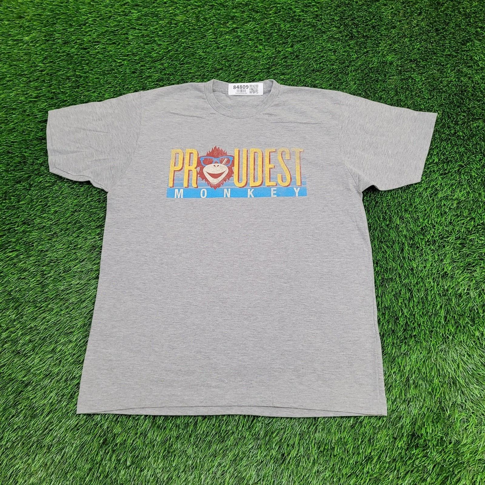 Vintage 90s Funny Proudest Monkey Shirt Large 21x26 Gray S