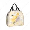 Rose Lunch Bag Waterproof Insulated Canvas Cooler Bag Thermal Cold Food Picnic Travel Tote for Women Children