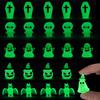 5pcs Mini Halloween Luminous Ghost Ornaments Style Random Scary Pumpkin Tombstone Desktop Doll Ornaments Festival Decorations