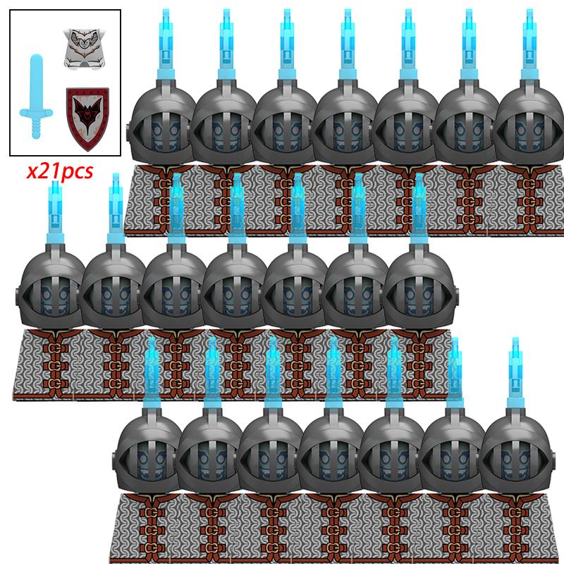 MOC Medeltida Medeltiden Riddare Soldater Korsfarare Romerska Spartanska Krigare Actionfigurer Byggklossar Klossar barn Leksaker gåvor