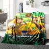 God Command Football Inspiration Printed Flannel Breathable and Warm Blanket, a Stylish Home Gift, Suitable for Home, Office and Bedspread Use. 15a135