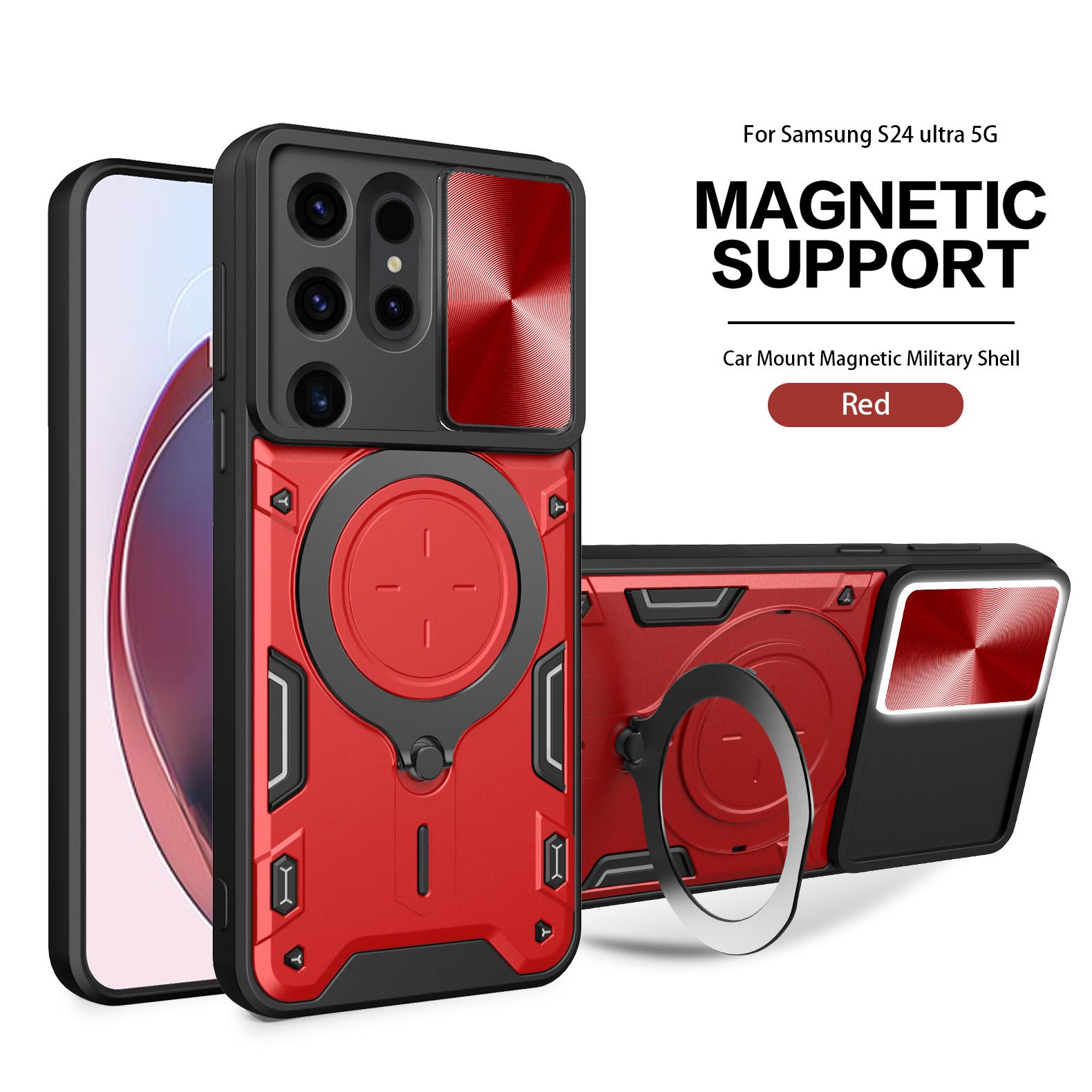 

Посувний чохол для об’єктива камери для Samsung S24 S23 S22 FE Ultra Plus Magnetic Armor Hybrid Metal Ring Back Cover для S21 S20 2020 4G 5G SamsungS20FanEdition червоний