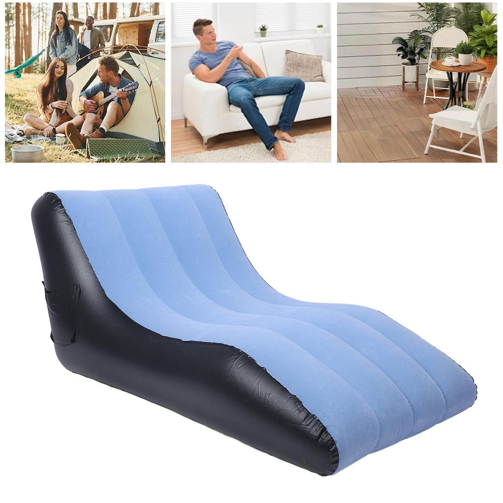 Inflatable Sofa Chair PVC Flocked Inflatable Chair Blow Up Couch for Living Rooms Camping Trips Travel