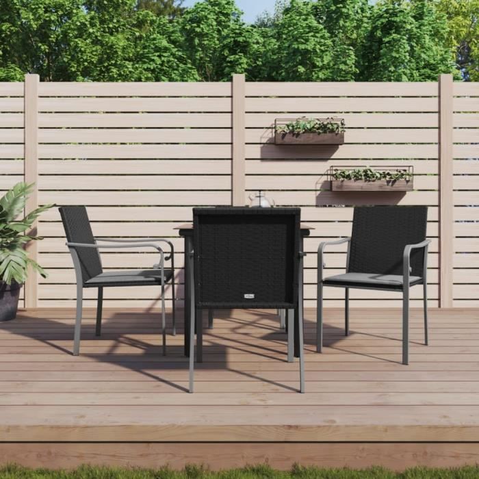 VidaXL Ensemble à manger de jardin 5 pcs coussins résine tressée acier 3186956