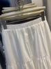 Spring White Lace A-Line Midi Skirt - Trendy Patchwork, Slimming High Waist, Loose Fit