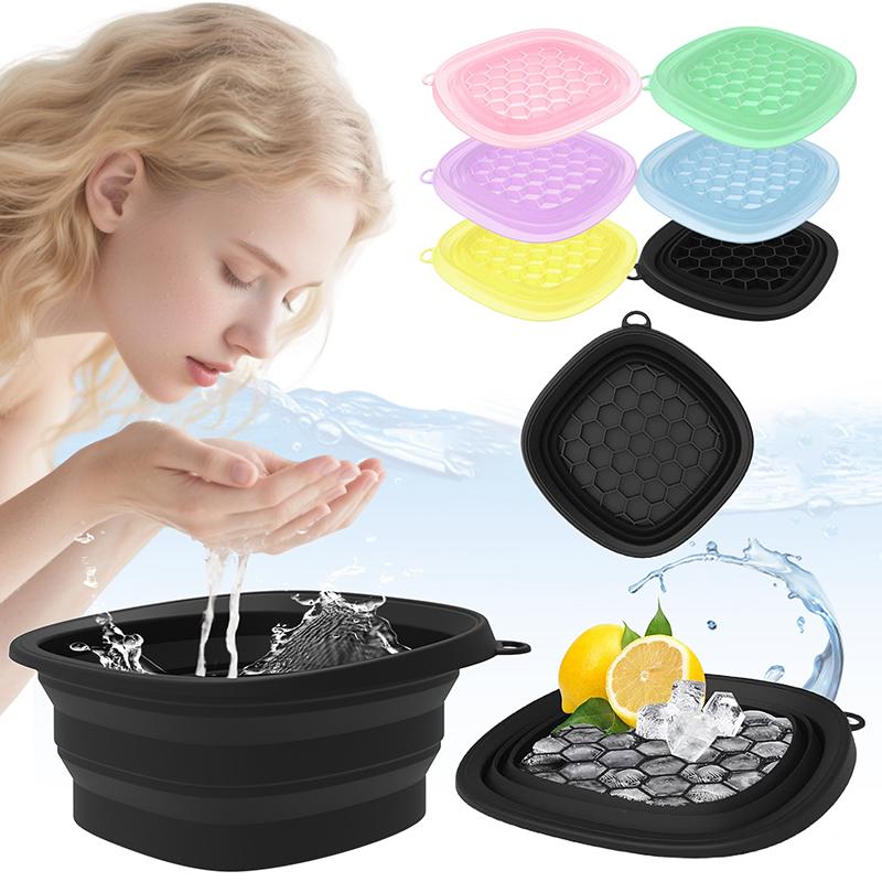 Face Ice Bath Bowl For Facials Plunge Dipping Face Folding Ice Facials Washbasin Facials Skin Cares Tool For Home Travel