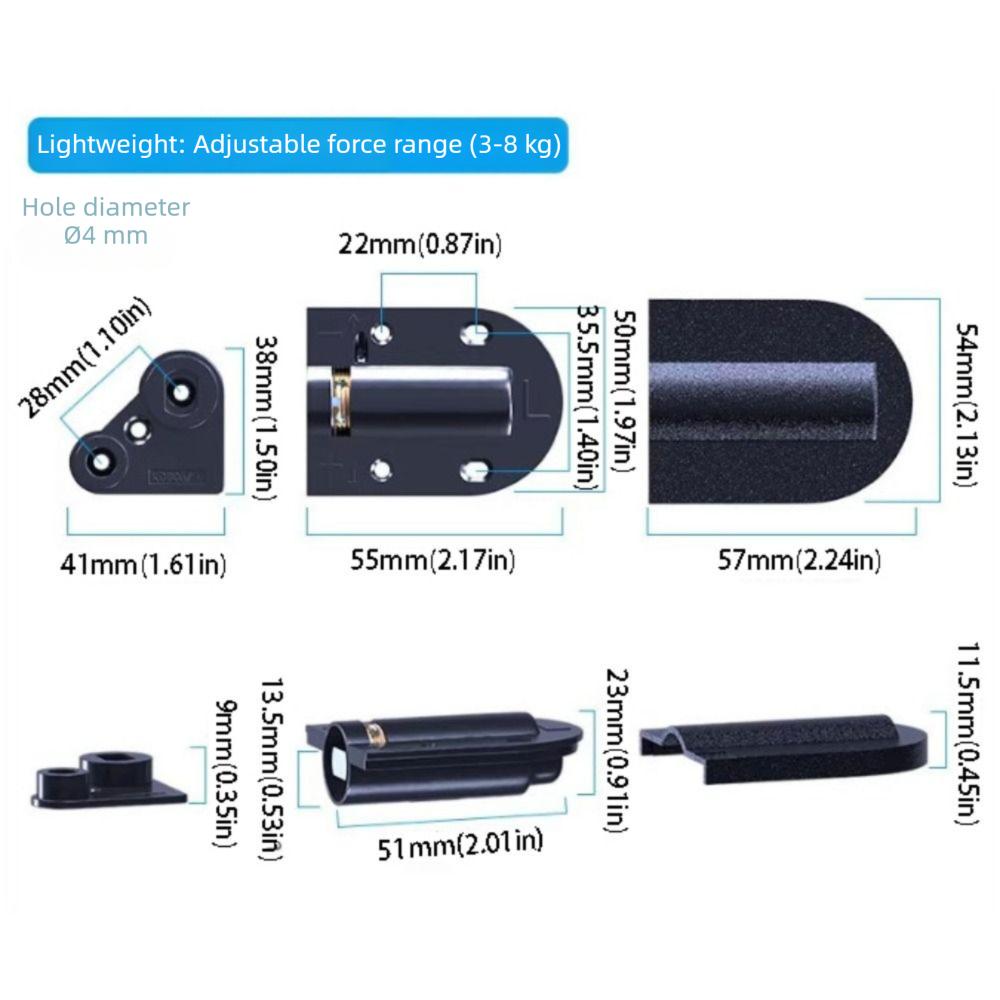 High Performance Dressing Table Hinge Silent Damping Damping Flip Hinge  Furniture Hardware Black 3-8kg