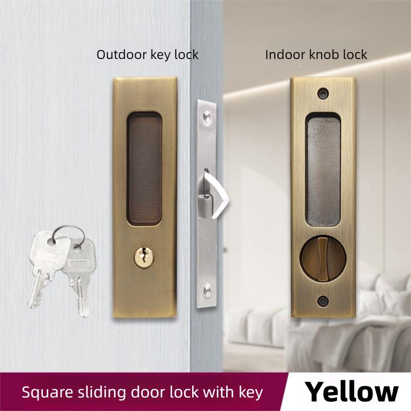 Invisible Door Lock Balcony Wooden Sliding Door Lock With Key Kitchen Bedroom Sliding Door Sliding Door Built-in Hook Lock