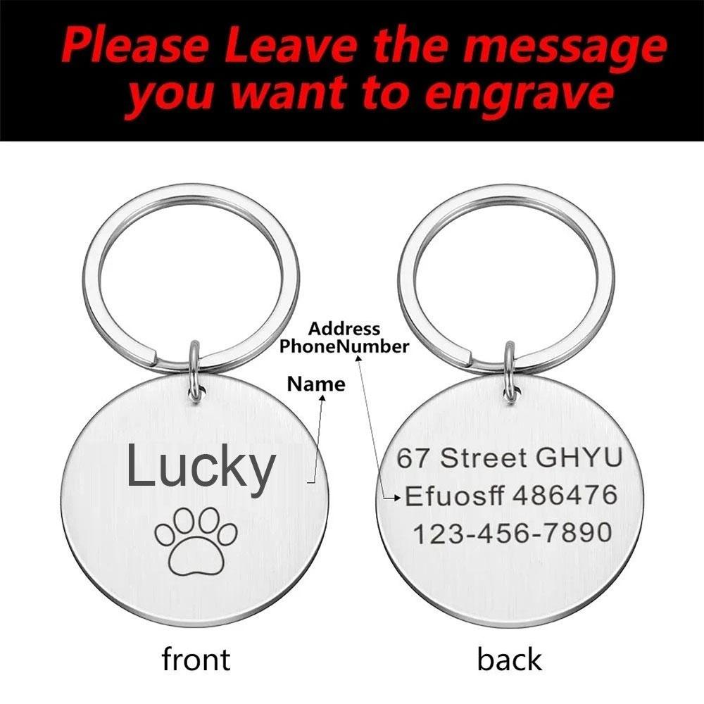 ID-Marke Benutzername Verlustsicher Graviert Aufnahme Tel Adresse Katze Welpe Personalisiert Pfotenabdruck Medaille Anhänger Haustier Hundehalsband Zubehör