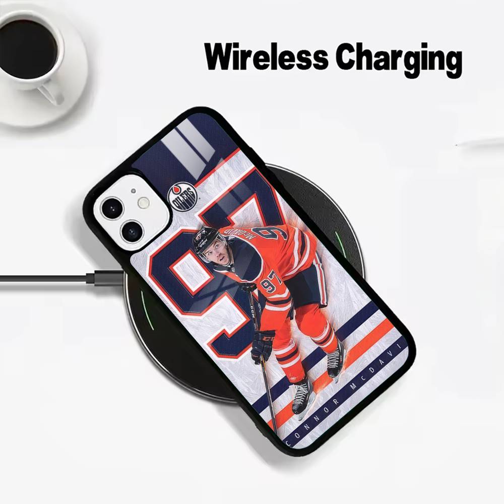 Hockey su Ghiaccio C-Connor McDavid Per IPhone17 16 15 14 13 12 11 Plus Pro Max Plus Caricatore Wireless Cover per Telefono