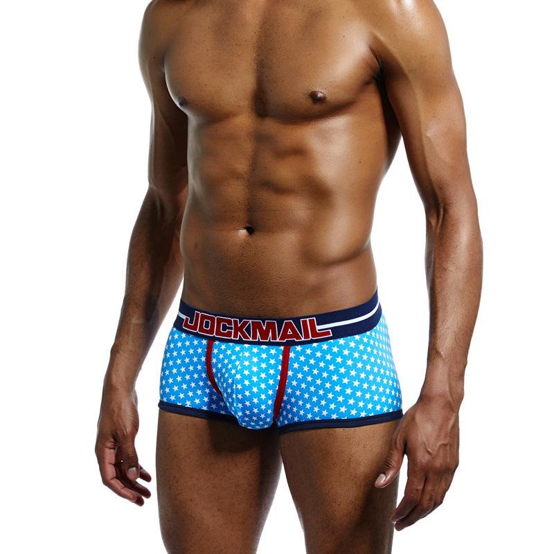 Boxer Jockmail Star Print Low-rise Cotton Breathable Sports Men's Underwear