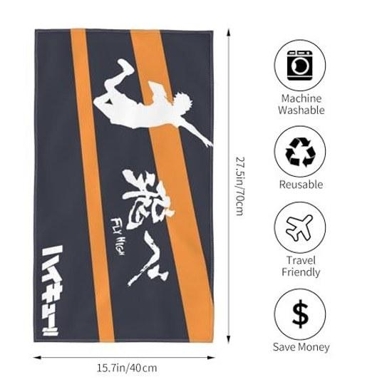 Hair towel microfiber sports ultra-fine fiber machine washable 40x70cm (Haikyuu)