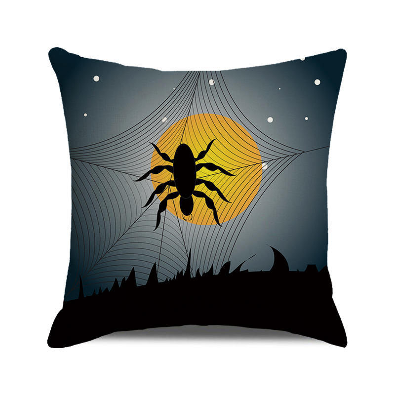 Halloween colorful pumpkin devil Digital printing short plush pillow covers for car sofa office cushion cover home goods
