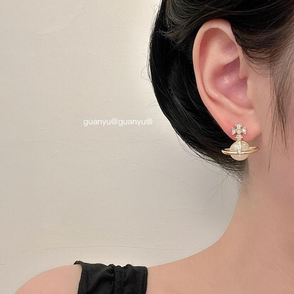 Elegant Saturn Zircon Earrings: Stylish, Luxury Design, Versatile & Cute