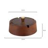 Square / Circle Natural Wood Ashtray With Lid Fireproof Iron Core Compact Size Suitable For Tea Tables And Desks Ash Tray Home