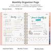 RETTACY 2026-2027 Monthly Planner, Jan 2026 - Dec 2027, Large Size (8.5" x 11"), Agenda, Calendar, 24 Month Tabs, Flexible Plastic Cover, 100 GSM