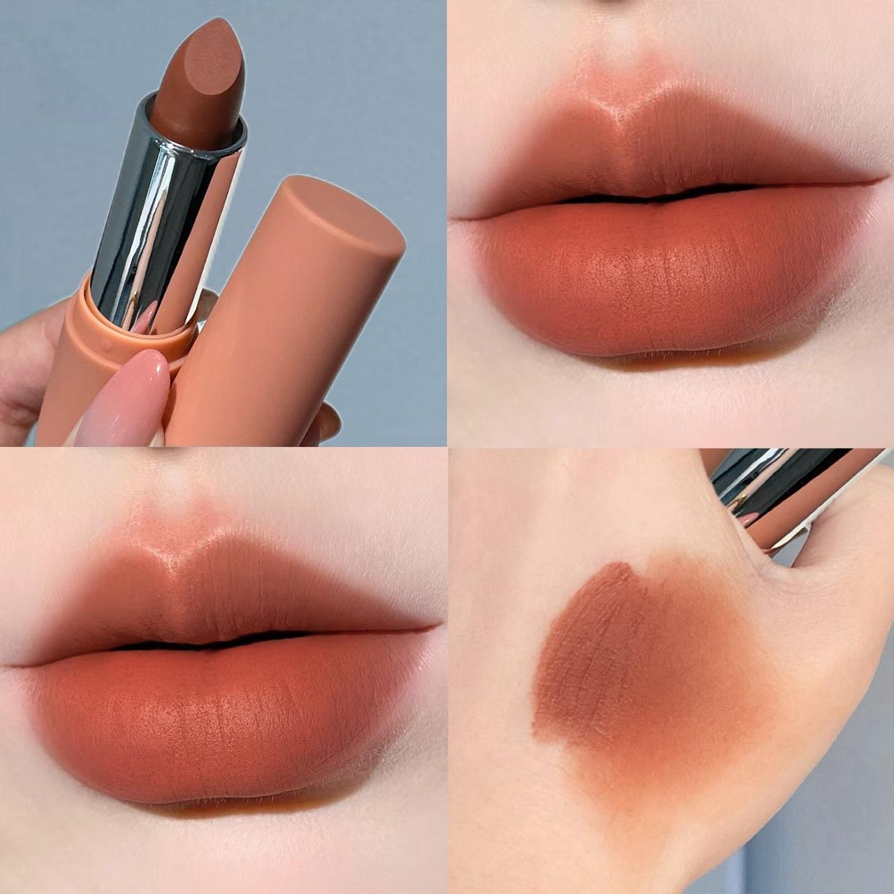 HERORANGE Velvet Matte Lipstick Easy Color Payoff Long Lasting Brightening Nude Natural Lip Cosmetic 4g