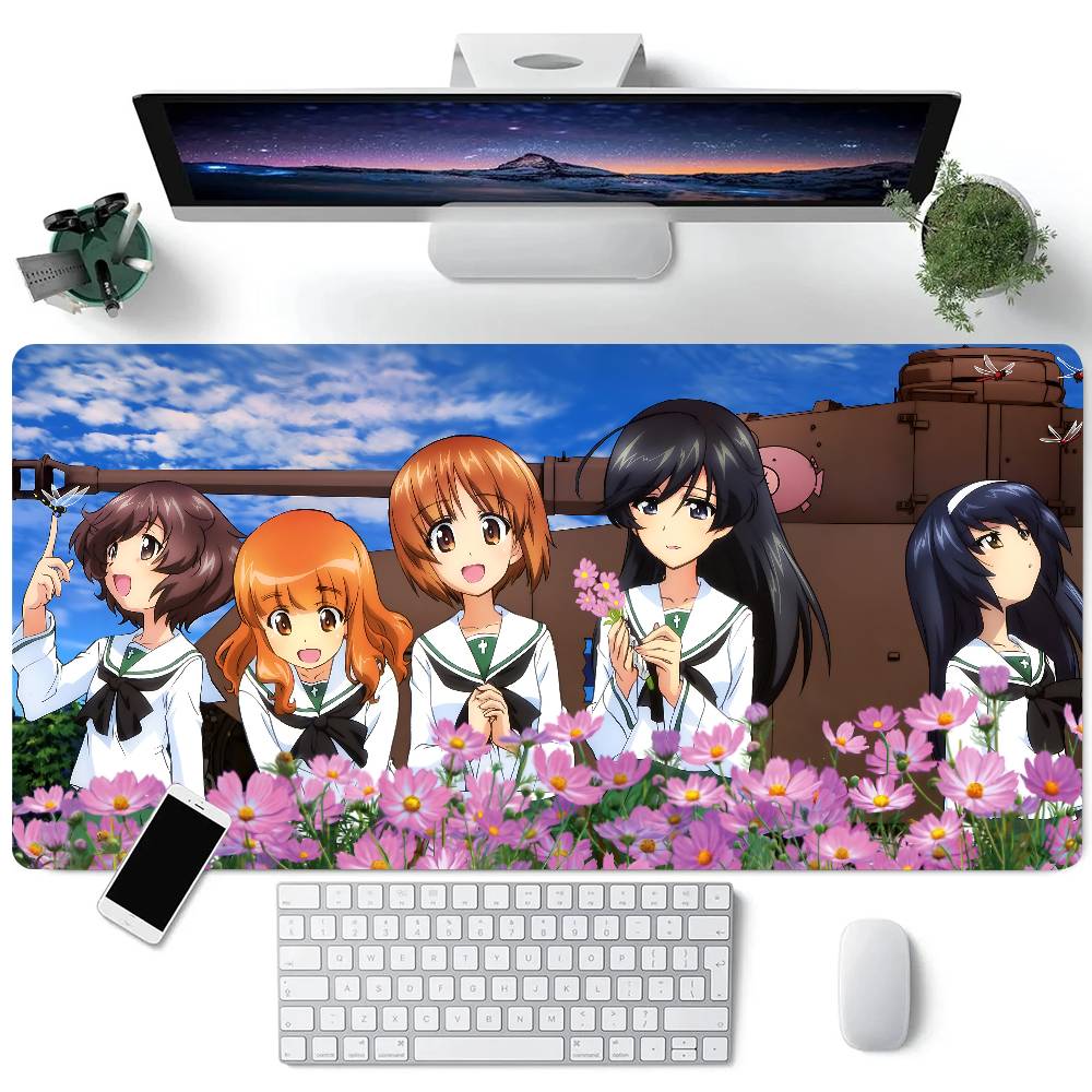 Classic Anime Girls Und Panzer Mousepad Large Keyboard Desk Mat Gaming Mouse Pad LockEdge Non-slip Mat