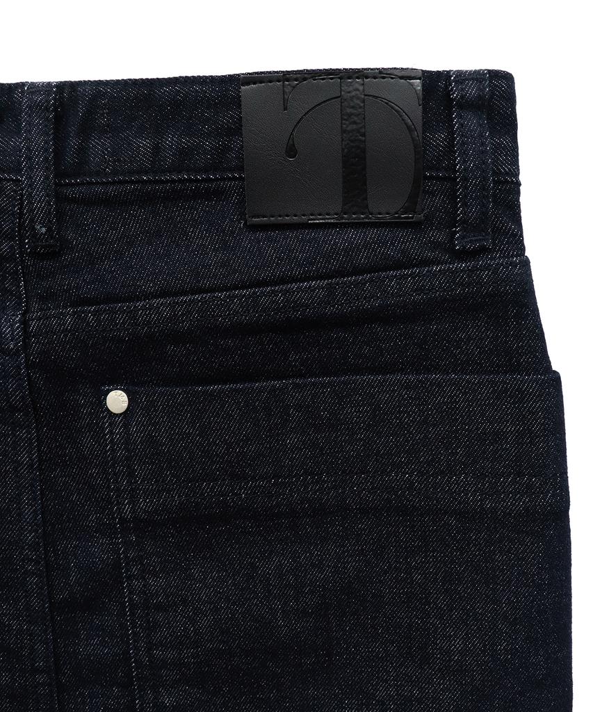 Teulimingbeodeu One Button Denim Set-Up Skirt [ Indigo ]
