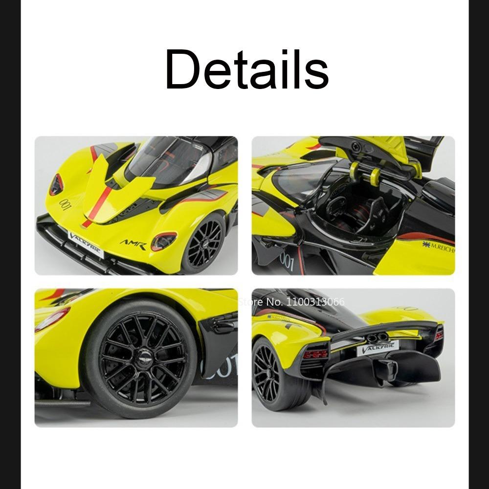 1:18 Valkyrie Model Cars Toy 750S Divo Alloy Diecast Wheel Steering Miniature Vehicle Slide Forward Sports Car Kids' Edutainment