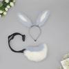 Soft Rabbits Tail Lovely Rabbits Ears Headband Plush Animal Tail Decorations Rabbits Ears Headwear for Halloween Party