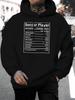 2026 Summer New Arrival Unisex Western Casual All-Match Style Fashion Unisex Hooded Sweatshirt with Individual Soccer Player Nutrition Label Print Des