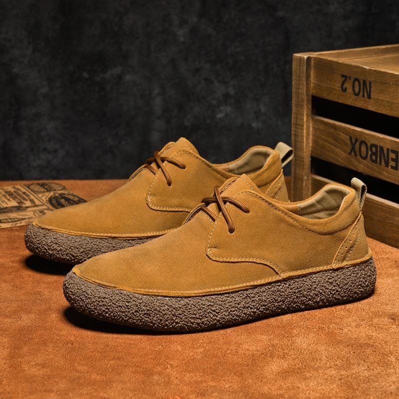 Lage Sneakers, Retro Heren Casual Leren Schoenen, Schoenen met Dikke Zool