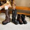 Vysoké čižmy so širokým obvodom stehna, čižmy pre silné nohy, dámske čižmy s veľkým obvodom sáry, retro westernové kovbojské čižmy pre ženy