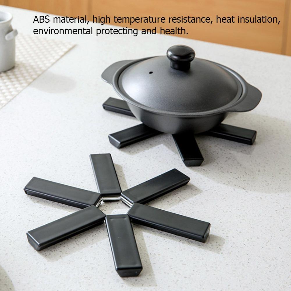 Easy To Wipe ABS Foldable Placemat Heat Insulation Smooth Bowl Coaster Fashion Flexible Insulation Pad Kitchen