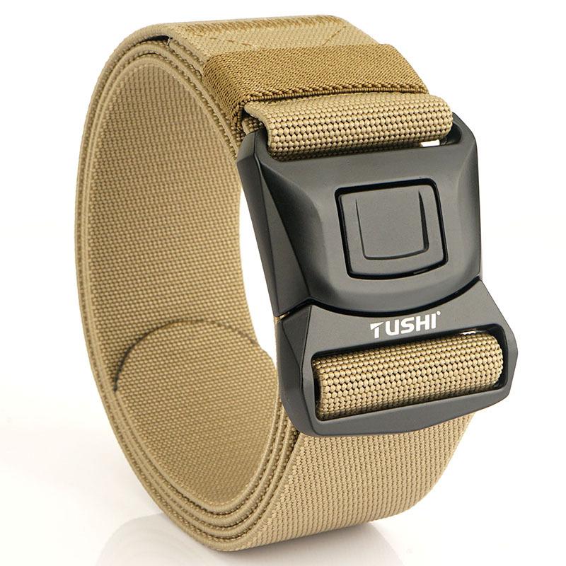 

Новый мужской ремень для поездок на работу с автоматической пряжкой из нейлона, универсальный двухслойный толстый ремень для отдыха на природе 125cm