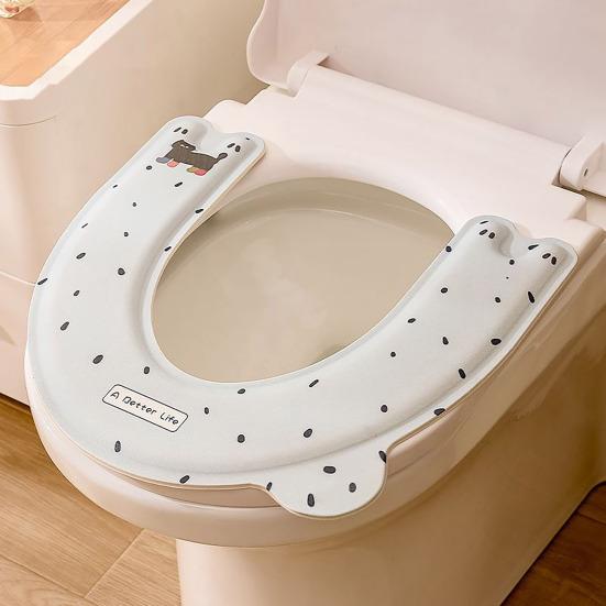 Toilet Seat Cartoon Pattern Non-Slip Toilet Seat Protector Self-adhesive Thickened Bathroom Toilet Seat Cover Sensitive Skin Toilet Seat Mat