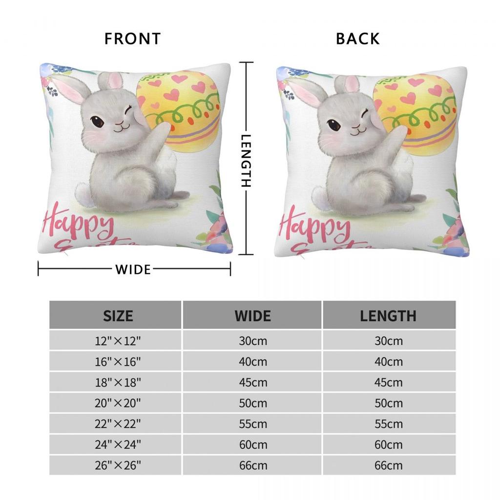Pillow Cover Happy Easter Bunny Pattern Cushion Cover Eggs Novelty Pillow Case For Sofa Home Decorative Pillowcases